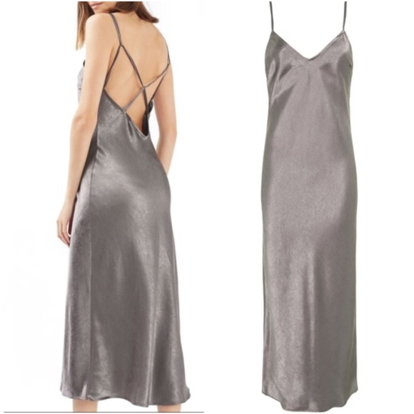 Topshop Dresses & Skirts - Topshop Cross Strap Metallic Maxi Slipdress